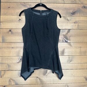 Dark Grey / Black Peplum Top from Banana Republic (Size 2)